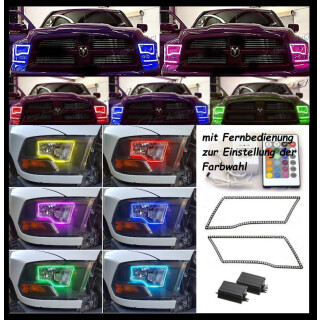 LED Angel Eyes Kit Dodge Ram 1500 Bj:09-18 2500,3500 Bj:10-18 (Multi Color) nur passend bei Sport Qu