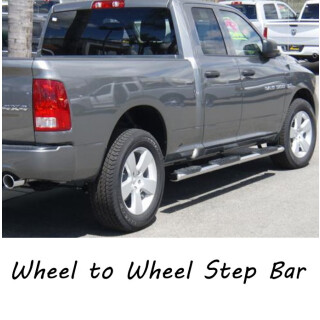 5Oval Einstiegsrohre wheel to wheel Dodge Ram 1500 Quad Cab Bj:09-18 Ladefl. ca: 195cm