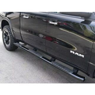 5" Oval "PRO TRAXX" Einstiegsrohre schwarz wheel to wheel Dodge Ram 1500 Crew Cab 6.4ft (Gen.5 ab 2019)