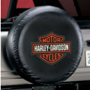 Reserveradabdeckung Harley Davidson schwarz/orange