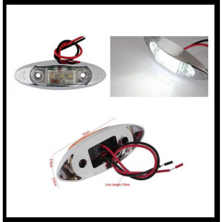 LED Begrenzungsleuchten 4er Set (mit Chromsockel / weiß) 100x26x38mm