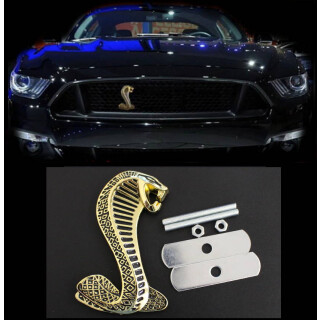 Emblem Kühlergrill Shelby Cobra Snake gold