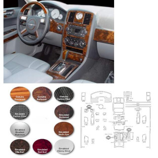 Genuine Burlwood 44-Teiliger Dekor Kit Chrysler 300C Bj:05-10